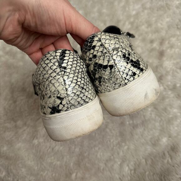 Steve Madden Womens 10 Slip On Snakeskin Leather Sneakers Zipper - Picture 5 of 8